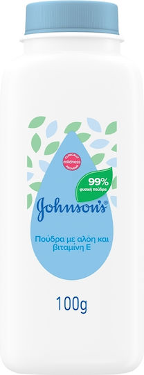 JOHNSON'S - Baby Powder - Πούδρα με Αλόη & Βιταμίνη Ε 100gr