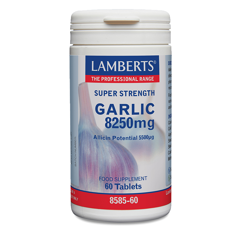 LAMBERTS - Garlic 8250mg Συμπλήρωμα Διατροφής Για Το Καρδειαγγειακό Σύστημα 60 Ταμπλέτες [8585-60]