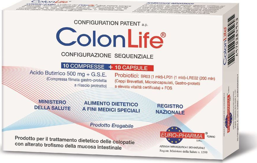 BIONAT -  ColonLife Φυσικό Προϊόν για Παθήσεις του Παχέος Εντέρου 10 Δίσκια & 10 Κάψουλες.