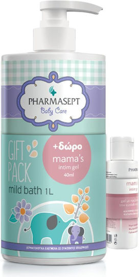 PHARMASEPT - Promo Baby Care Tol Velvet Mild Bath Απαλό παιδικό Αφρόλουτρο για Σώμα και Μαλλιά 1Lt & Mini Size Mama's Intim Gel 40ml