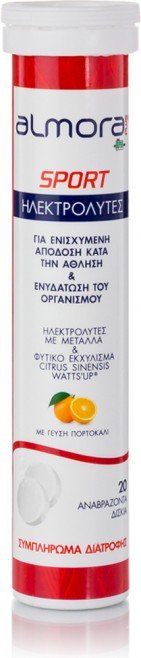 ALMORA PLUS - Sport Ηλεκτρολύτες Με Ασβέστιο, Μαγνήσιο Και Citrus Sinensis Για Ενισχυμένη Απόδοση Στην Άθληση Ενυδάτωση 20 Αναβράζοντα Δισκία