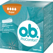 O.B - ProComfort Curved Grooves Super Tampons Ταμπόν Μεγάλης Ροής, 8τμχ