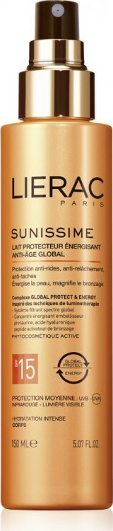 LIERAC - Sunissime Lait Protecteur Energisant Anti-Age Global SPF15 Aντηλιακό/Αντιγηραντικό Γαλάκτωμα Σώματος 150ml