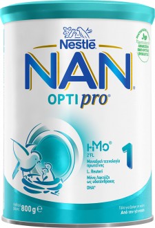 NESTLE - Nan Optipro 1 Γάλα σε Σκόνη για Βρέφη, Κατάλληλο από τη Γέννηση 800gr