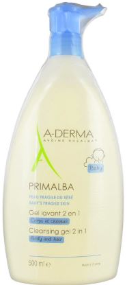A-DERMA - Primalba Baby Cleansing Gel 2 in1Τζελ Καθαρισμού για το Ευαίσθητο Βρεφικό Δέρμα 500ml