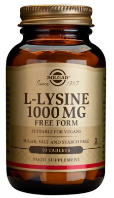 SOLGAR - L-Lysine 1000mg Συμπλήρωμα Διατροφής L-Λυσίνη 50 Ταμπλέτες