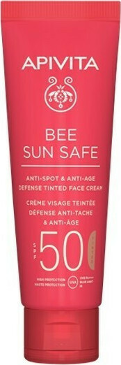 APIVITA - Bee Sun Safe Anti Spot Anti Age Tinted Face Cream SPF50 Αντηλιακή Κρέμα Προσώπου Κατά Των Πανάδων και Ρυτίδων Με Χρώμα Βελούδινης Υφής 50ml