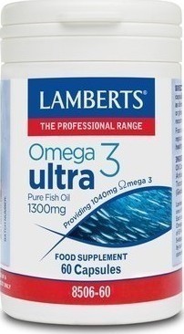 LAMBERTS -  Omega 3 Ultra Pure Fish Oil 1300mg Συμπλήρωμα Ω3 Λιπαρών Οξέων, 60caps