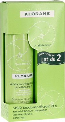 KLORANE - Promo Deodorant 24h Promo Αποσμητικό Σπρέι 24ωρης Κάλυψης με Λευκή Αλέα , 2x125ml