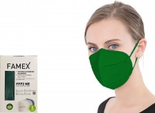 FAMEX - Μάσκα Προστασίας FFP2 Particle Filtering Half NR σε Πράσινο χρώμα 10τμχ