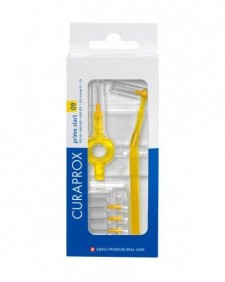 CURAPROX - CPS Prime Start Ανταλλακτικά για Μεσοδόντια Βουρτσάκια με Λαβή 0.9mm σε χρώμα Κίτρινο 5τμχ