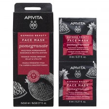 APIVITA - Beauty Express Μάσκα Για Λάμψη & Αναζωογόνηση Με Ρόδι 2*8ml