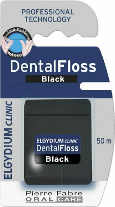 ELGYDIUM - Dental Floss Black Οδοντικό Νήμα  Κηρωμένο Με Χλωρεξιδίνη 50m