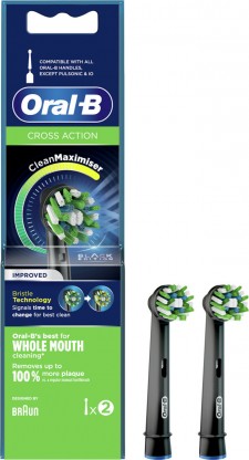 ORAL-B - Cross Action CleanMaximiser Black Edition Ανταλλακτικές Κεφαλές για Ηλεκτρική Οδοντόβουρτσα 2τμχ