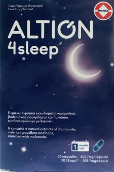 ALTION - 4 Sleep Συμπλήρωμα Διατροφής Για Την Βελτίωση Ύπνου  30 Κάψουλες