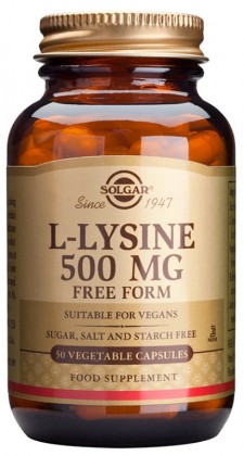 SOLGAR -  L-Lysine 500 mg Συμπλήρωμα Διατροφής L-Λυσίνης 50 Φυτικές Κάψουλες