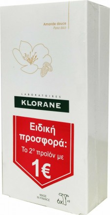 KLORANE - Promo Hair Removal Cold Wax Small Strips With Sweet Almond Διπλές Αποτριχωτικές Ταινίες Για Το Πρόσωπο 2 Κουτιά x 6 Τεμάχια