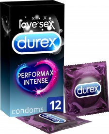 DUREX - Perfomax Intense Προφυλακτικά Με Κουκκίδες, Ραβδώσεις και Επιβραδυντικό Τζελ, 12τμχ