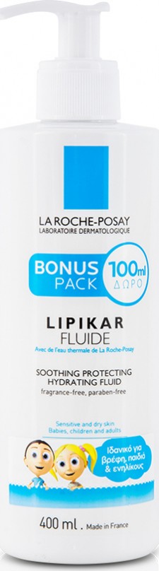 LA ROCHE POSAY - Lipikar Fluide Ενυδατικό Γαλάκτωμα Για Πρόσωπο - Σώμα 400ml
