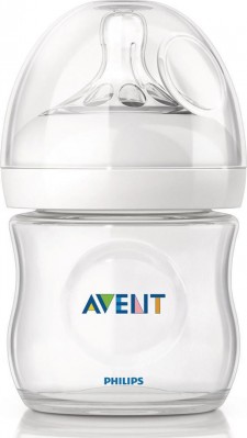 AVENT - Natural Πλαστικό Μπιμπερό για Φυσικό Τάισμα Με Θηλή Ροής για Νεογνά - Χωρίς BPA, 125ml 1 τμχ