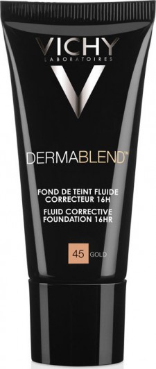 VICHY - Dermablend Fluid 45 Gold Διορθωτικό Υγρό Make-up Υψηλής Κάλυψης 30ml