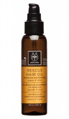 APIVITA - Rescue Hair Oil Λάδι Θρέψης & Επανόρθωσης για τα Μαλλιά με Aργκάν & Ελιά, 100ml