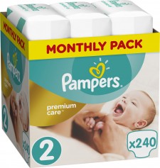 PAMPERS - Premium Care Μέγεθος 2 [4-8kg] Monthly Pack 240 Πάνες