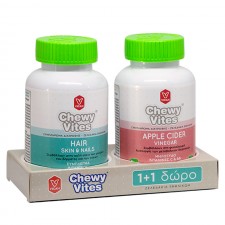 CHEWY VITES - Adults Hair Skin & Nails 60 ζελεδάκια & Δώρο Apple Cider Vinegar 60 ζελεδάκια