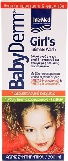 INTERMED - Babyderm Girls Intimate Wash Απαλό Υγρό Καθαρισμού 300ml