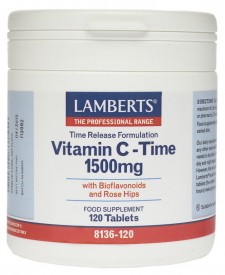 LAMBERTS - Vitamin C Time Release 1000mg, Συμπλήρωμα Διατροφής Βιταμίνης C Για Υγιές Ανοσοποιητικό Σύστημα 120tabs