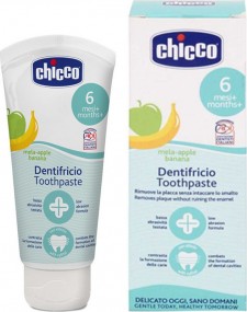 CHICCO - Toothpaste 6m+, Οδοντόκρεμα με Γεύση Μήλο & Μπανάνα, 50ml