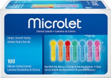 BAYER - Ascensia Microlet Σκαρφιστήρες Έγχρωμοι για το Σύστημα Παρακολούθησης Γλυκόζης Αίματος CONTOUR 100 x Lancets Colored