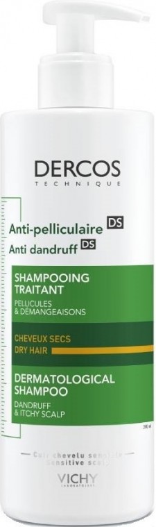 VICHY - Dercos Anti Dandruff DS Shampoo for Dry Hair Αντιπυτιριδικό Σαμπουάν Για Ξηρά Μαλλιά 390ml