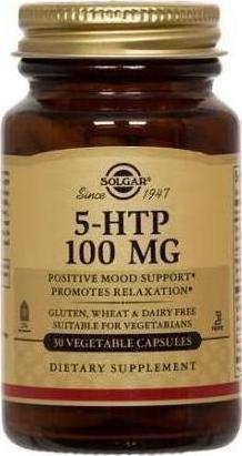 SOLGAR - 5 HTP L-5-Hydroxytryptophan Complex 100mg Συμπλήρωμα Διατροφης 5 HTP 30 Φυτικές Κάψουλες