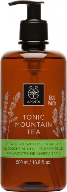 APIVITA - Tonic Mountain Tea Shower Gel Αφρόλουτρο Με Αιθέρια Έλαια 500ml