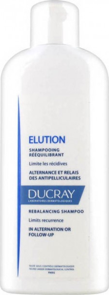 DUCRAY - Elution Shampooing, Σαμπουάν για Κανονικά/Εύθραυστα Μαλλιά, Μειώνει την Υποτροπής της Πιτυρίδας 200ml