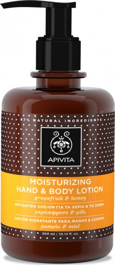 APIVITA - Moisturizing Hand & Body Lotion Ενυδατική Λοσιόν Με Γκρέιπφρουτ & Μέλι 300ml