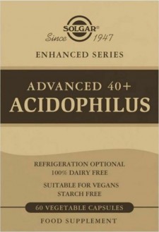 SOLGAR - Advanced 40+ Acidophilus Συμπλήρωμα Διατροφής για Ηλικίες 40+ με Προβιοτικά για Δυσλειτουργίες του Εντέρου 60 Φυτικές Κάψουλες
