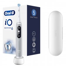 ORAL-B - iO Series 6 Ηλεκτρική Οδοντόβουρτσα με Χρονομετρητή, Αισθητήρα Πίεσης και Θήκη Ταξίδου Gray Opal