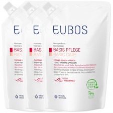 EUBOS - Promo 2+1 Δώρο Red Liquid Washing Emulsion Red Refill Ανταλλακτικό Υγρό Καθαρισμού Προσώπου Σώματος 3x400ml