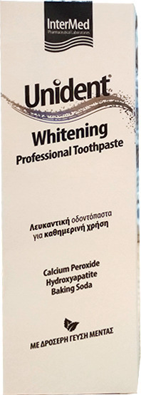 INTERMED - Unident Whitening Professional Toothpaste Λευκαντική Οδοντόκρεμα 100ml