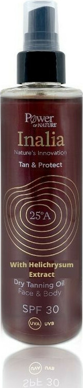 POWER HEALTH - Inalia Dry Tanning Oil Ξηρό Λάδι Μαυρίσματος για Πρόσωπο & Σώμα SPF 30, 200ml