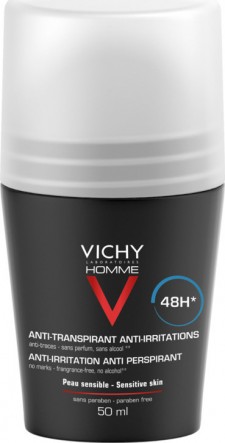 VICHY - Homme Deodorant For Sensitive Skin Αποσμητικό Roll on 48ωρης Προστασίας 50ml