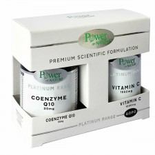 POWER HEALTH - Promo Platinum Range Coenzyme Q10 30mg, 30caps & Δώρο Platinum Range Vitamin C 1000mg, 20caps