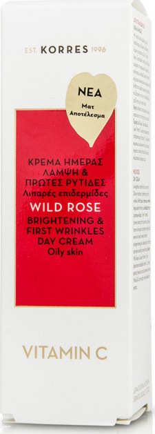 KORRES - Wild Rose Matte Brightening & First Wrinkles Day Cream Oily Skin Κρέμα Ημέρας Για Λιπαρές Επιδερμίδες 30ml