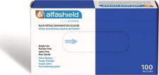 ALFASHIELD - Medical Gloves Εξεταστικά Γάντια Νιτριλίου Χωρίς Πούδρα Μπλε Medium 100 Τμχ