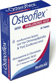 HEALTH AID - Osteoflex Hyaluronic Συμπλήρωμα Διατροφής με Γλυκοζαμίνη, Χονδροϊτίνη & Υαλουρονικό Οξύ για Οστεοαρθρίτιδα & Υγιή Συνδετικό Ιστό 30 Ταμπλέτες