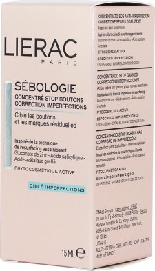 LIERAC - Sebologie Blemish Correction Stop Spots Concentrate, Τοπική Αγωγή 15ml