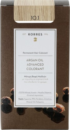 KORRES - Argan Oil Advanced Colorant 10.1 Ξανθό Πλατίνας Σαντρέ 50ml