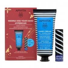 APIVITA - Promo Wanna Kiss Your Hand Hypericum Hand Cream Επανορθωτική Κρέμα Χεριών 50 ml + Lip Care Cocoa Butter SPF20 4.4 gr